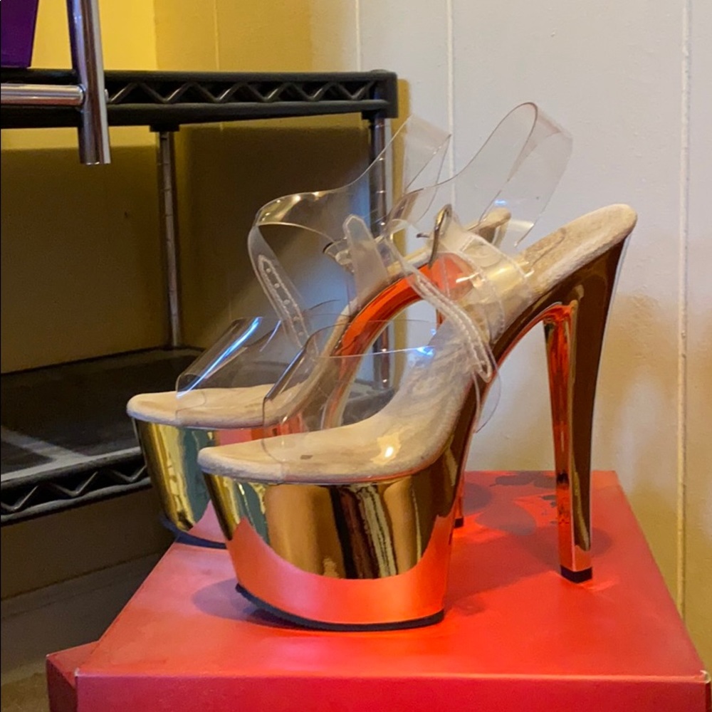 Gold Chrome Sexy Exotic Pleaser Heel